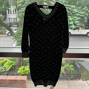 See By Chloe Black Sweater Dress with Pearls